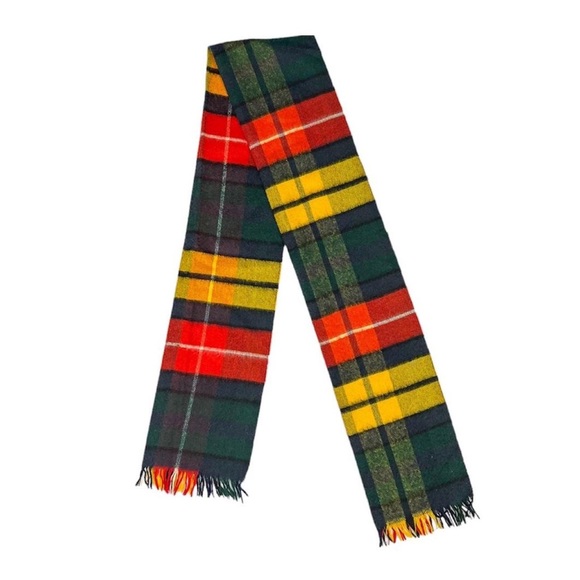 Johnstons of Elgin Accessories Vintage Cashmere Wool Plaid Buchanan